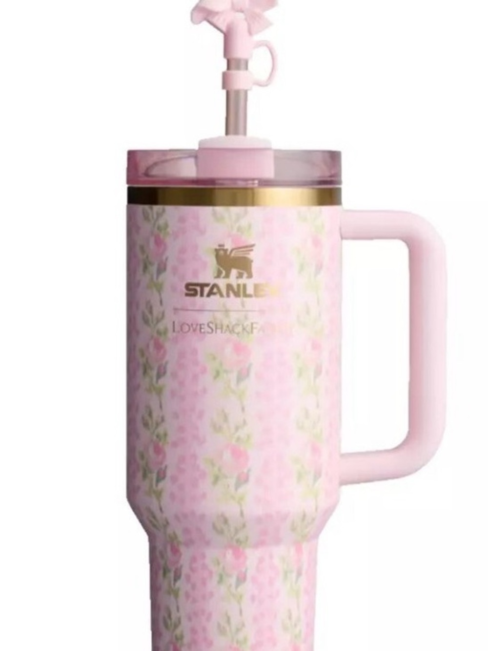 Stanley Pink Blooming Heriloom Travel Mug with Handle